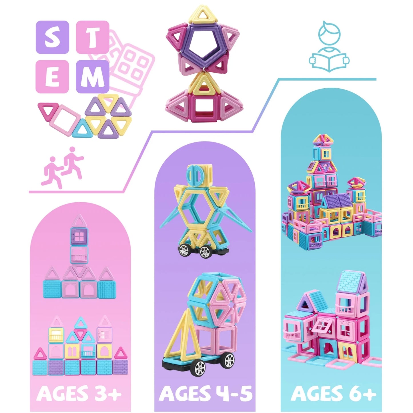 153-Piece Magnetic Building Blocks Set