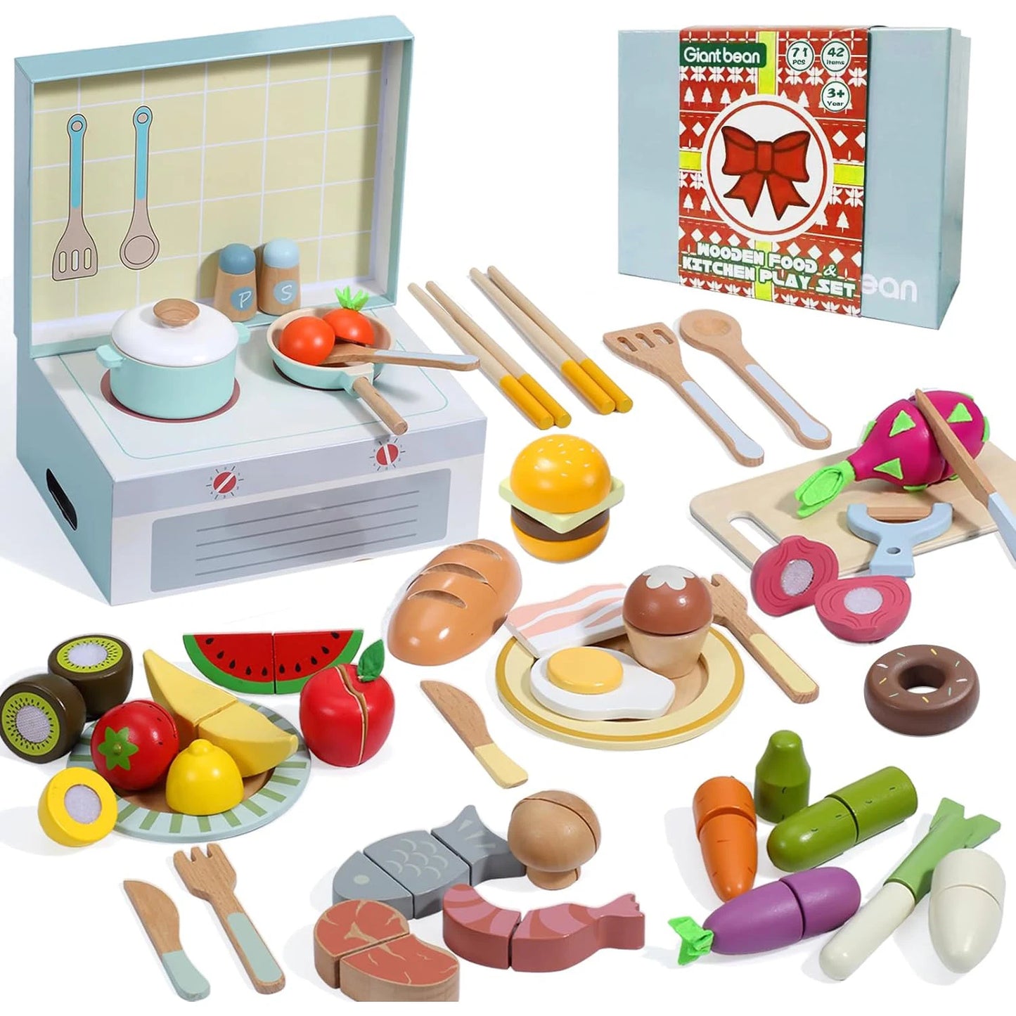 Giant Bean Wooden Food Playset