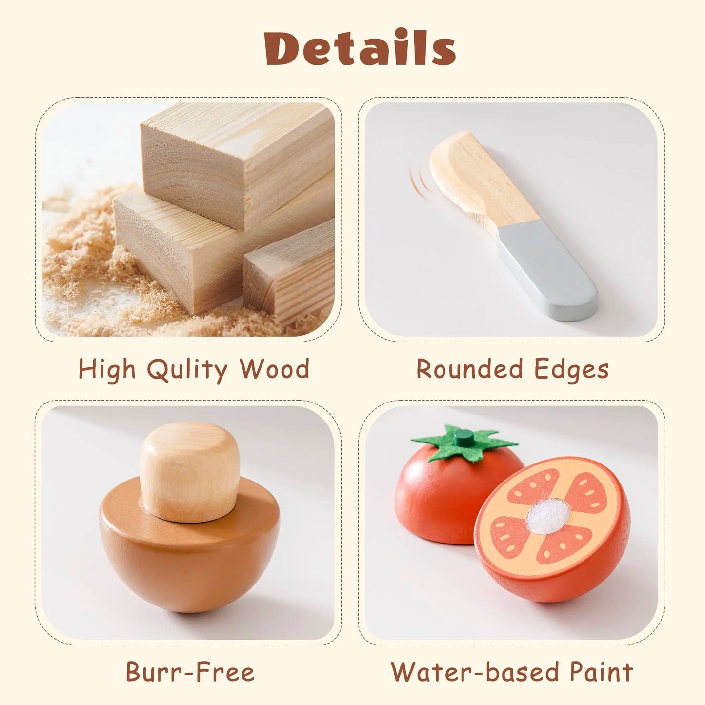 Robotime Wooden Cutting Food Playset