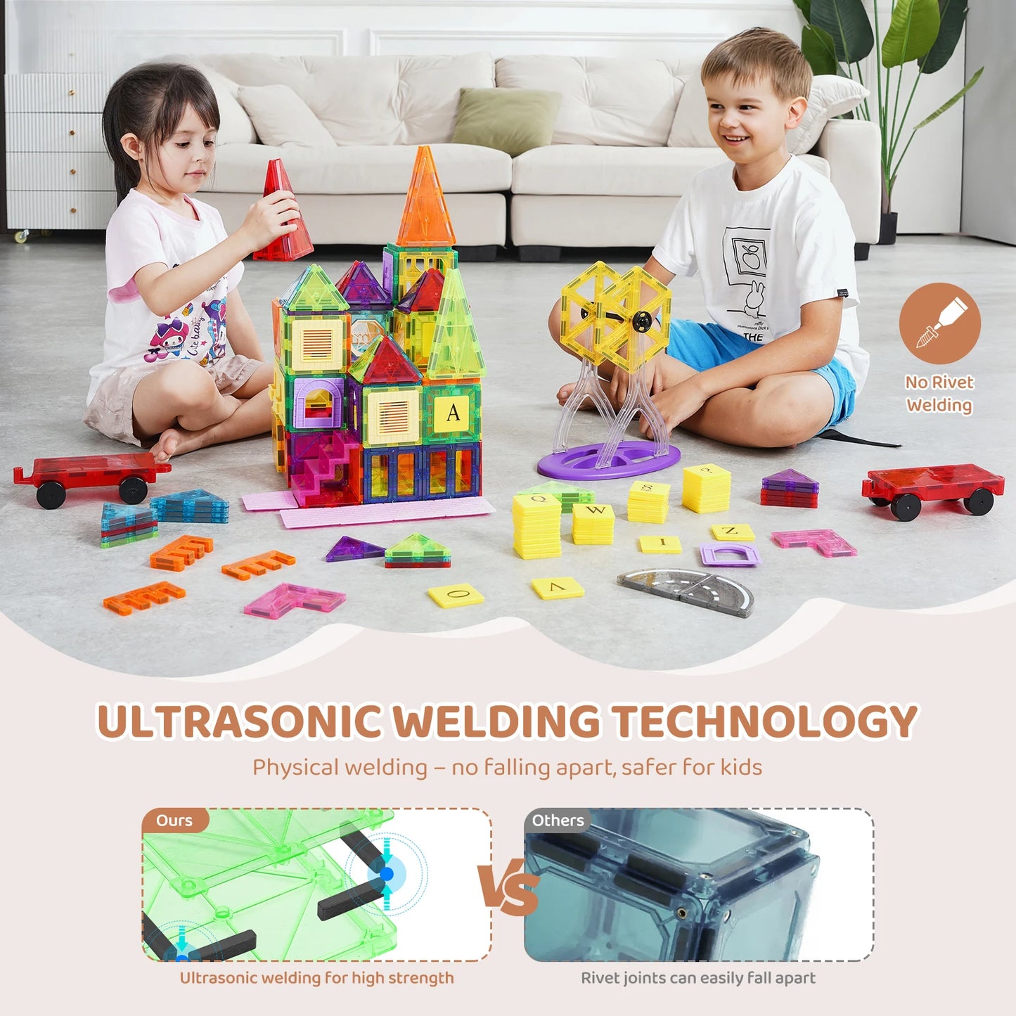 SucceBuy 181-Piece Magnetic Tiles Set