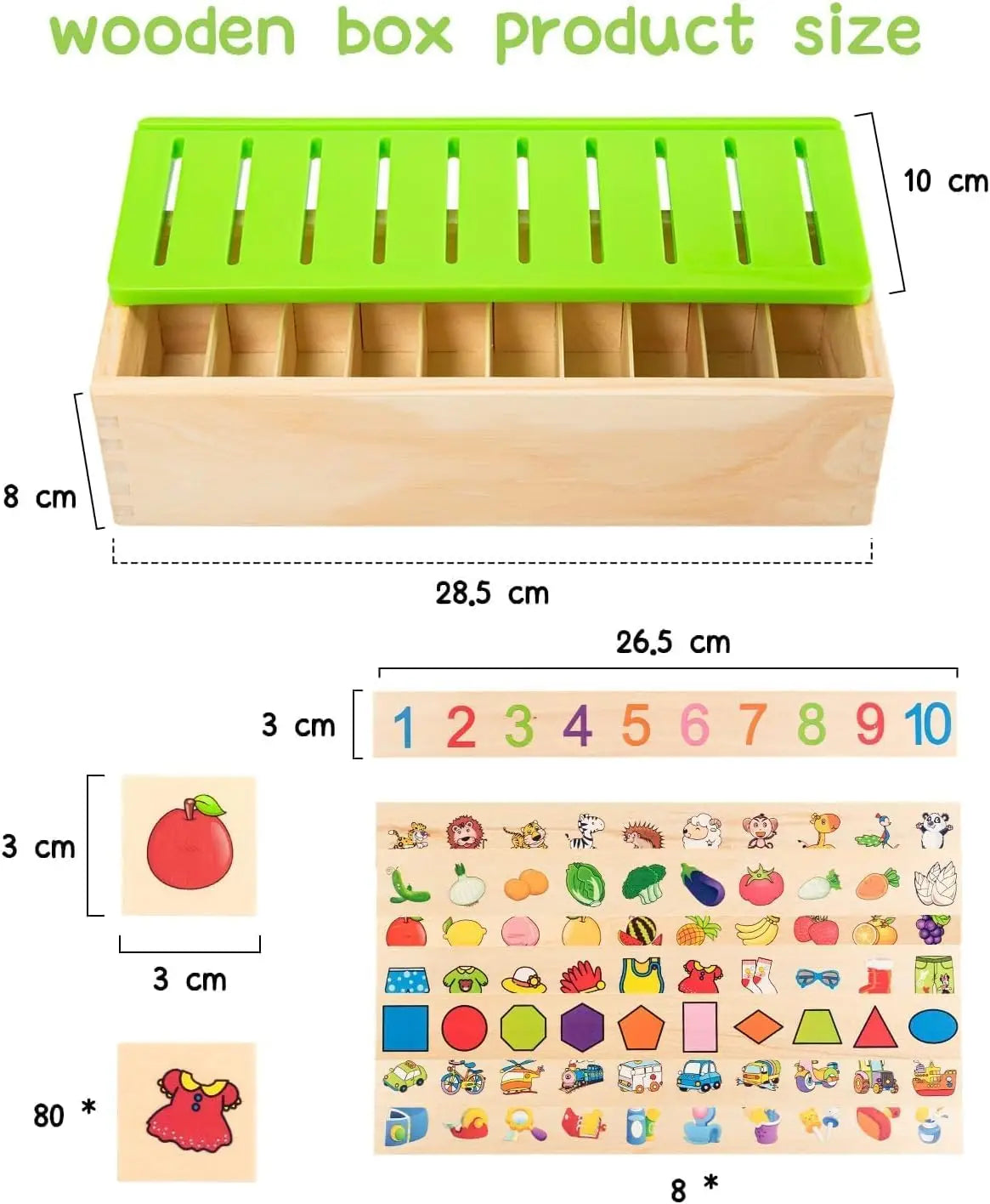 Wooden Pattern & Word Matching Game