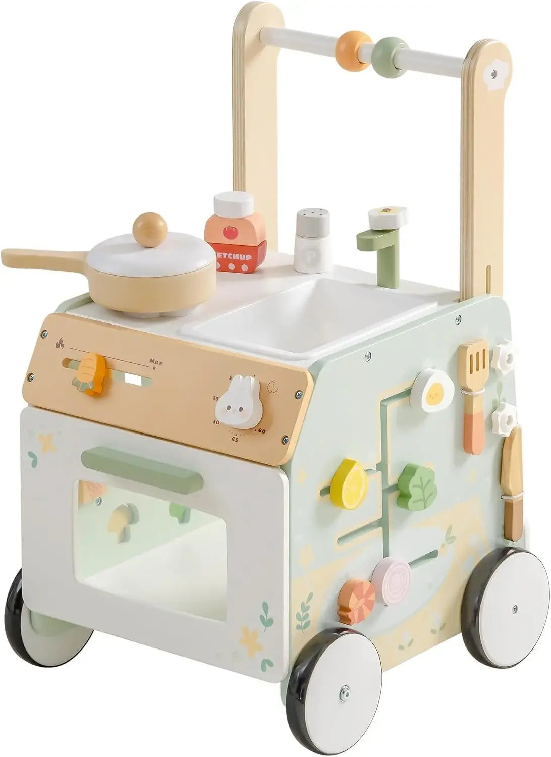 Robud Adjustable Wooden Baby Push Walker