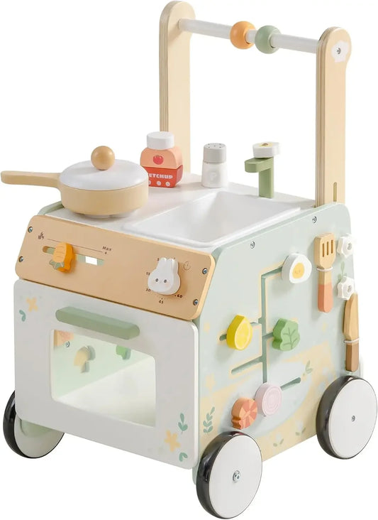 Robud Adjustable Wooden Baby Push Walker