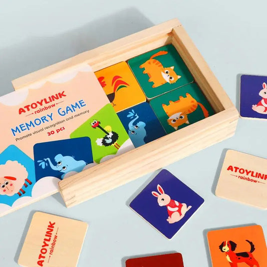 Wooden Animal Matching Cards