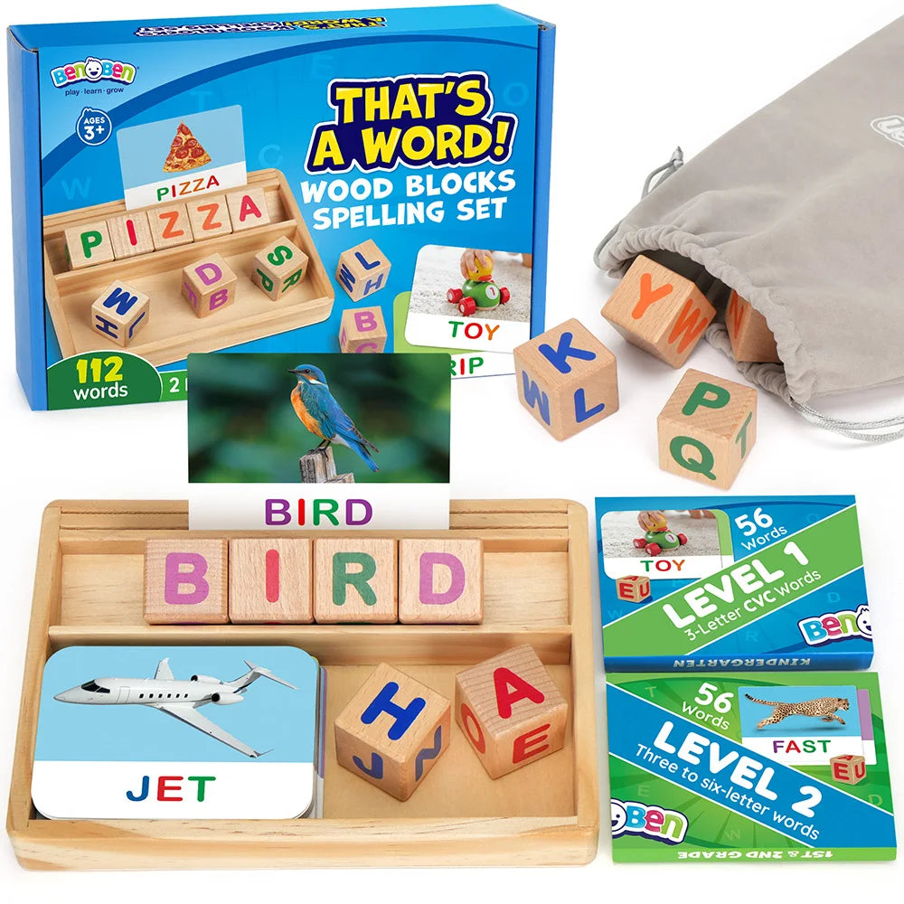Wood Blocks Spelling Set