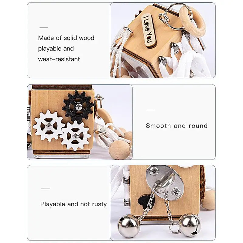 Kids Wooden Activity Cube