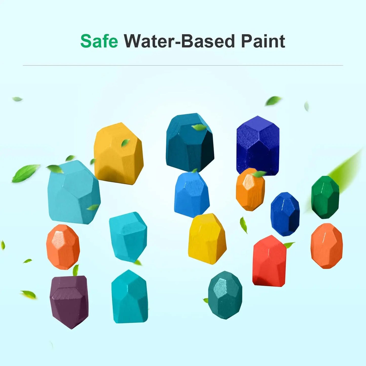 Wooden Rainbow Stacking Stones