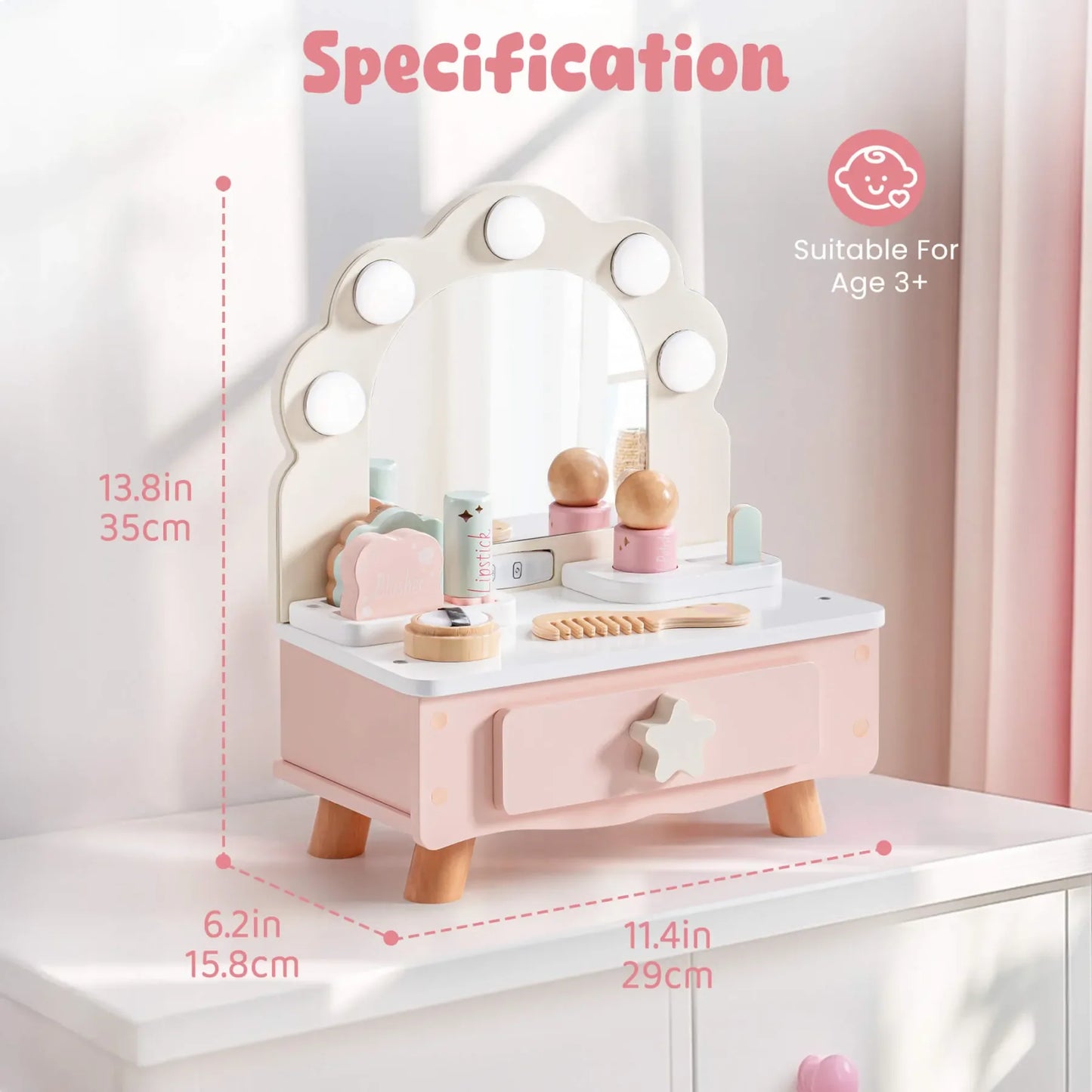 Robud Pretend Makeup Table Playset