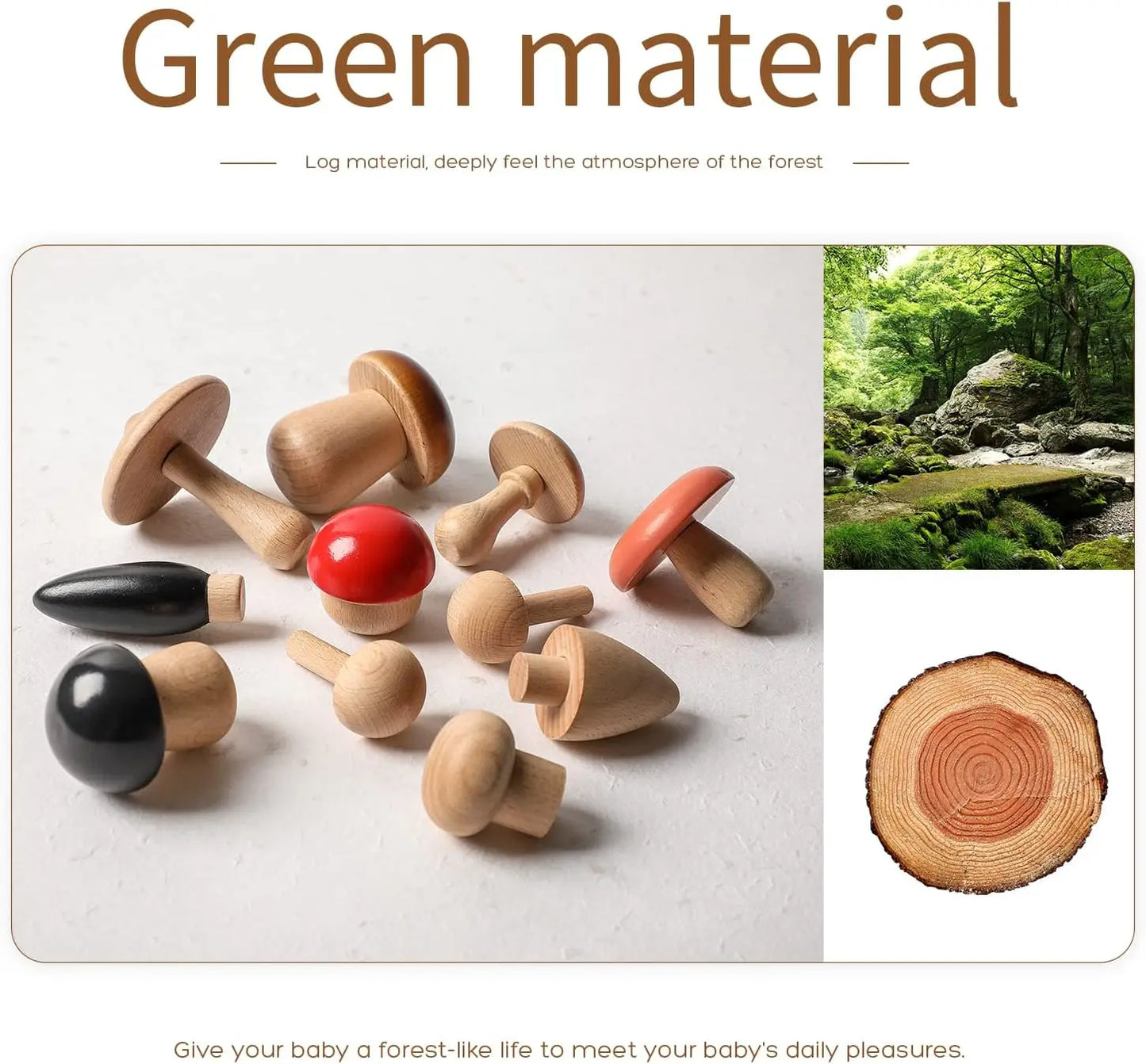 Wooden Mushroom Stacking Blocks