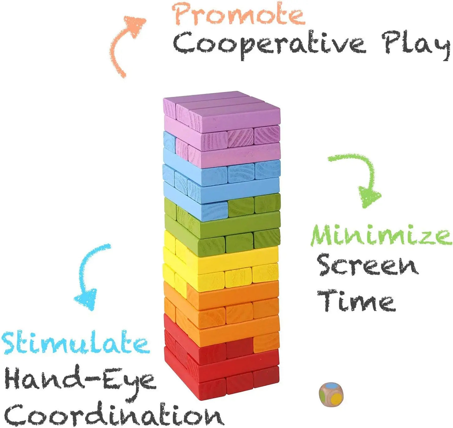 49-Piece Wooden Stacking Blocks