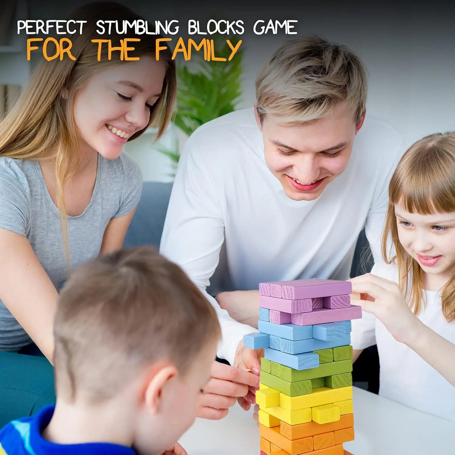 49-Piece Wooden Stacking Blocks