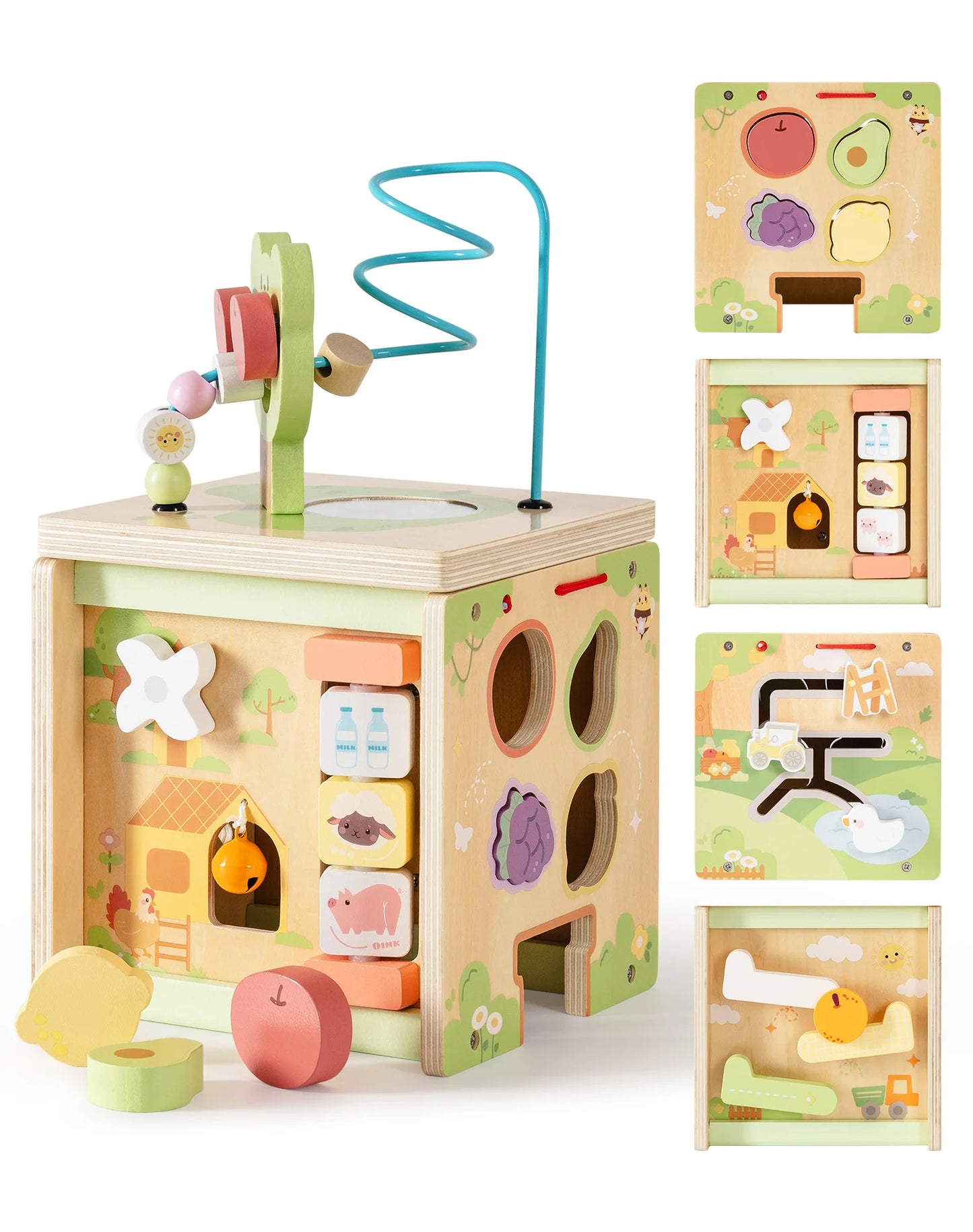 Robotime 9-in-1 Wooden Montessori Activity Cube