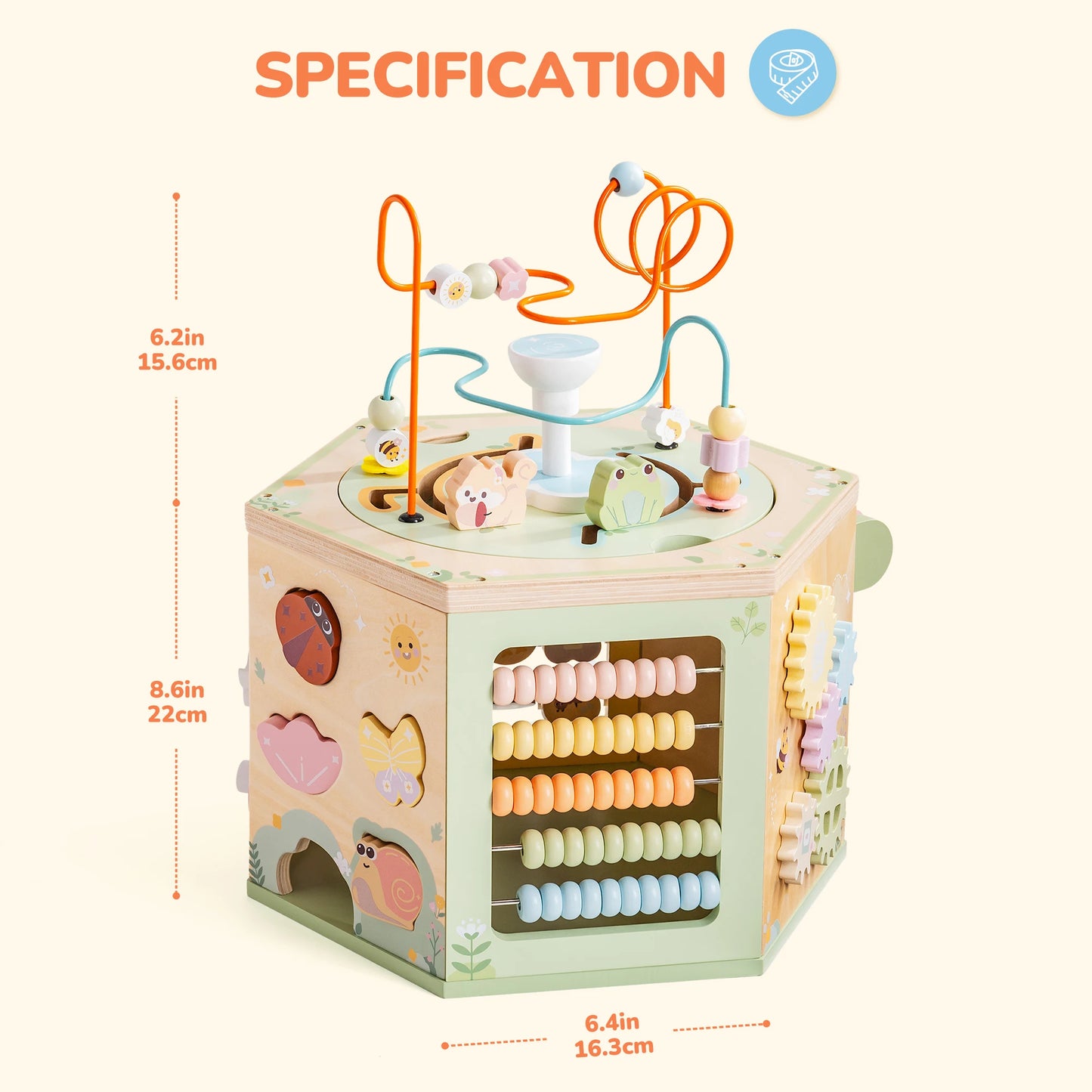 Robotime 9-in-1 Wooden Montessori Activity Cube