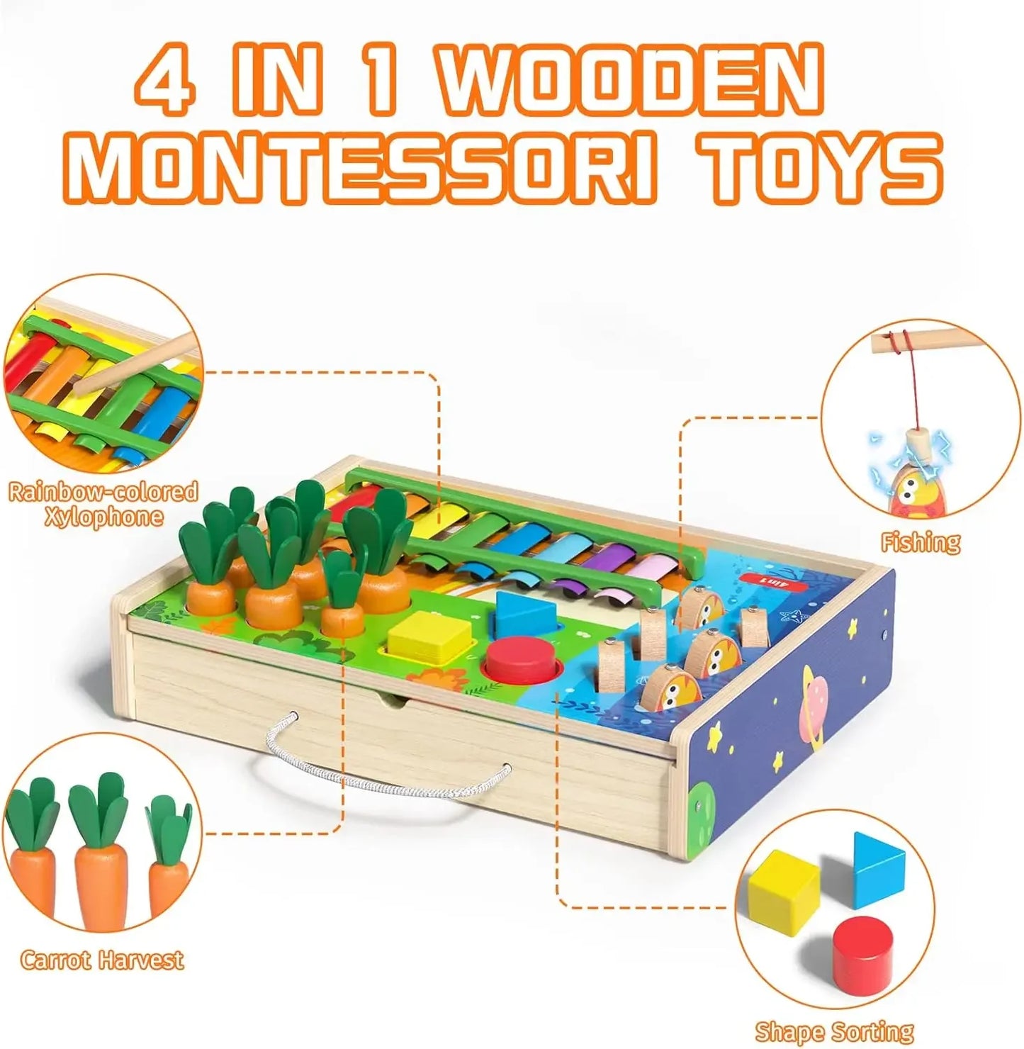 4-in-1 Wooden Montessori Toys