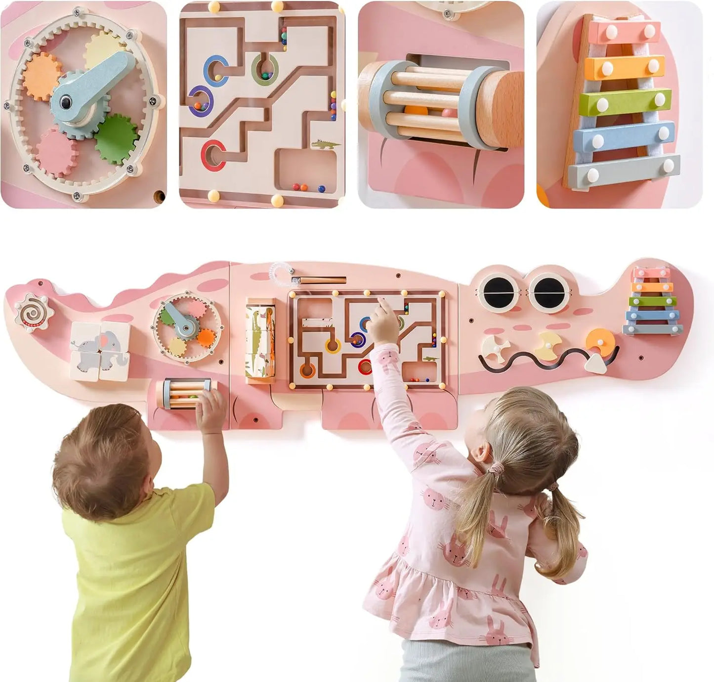 Girls Wooden Wall Mounted Busy Board