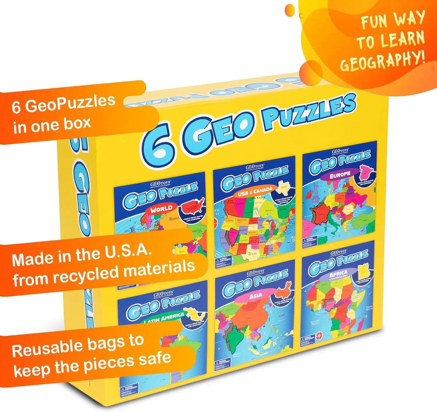 6 Pack Geo Puzzles