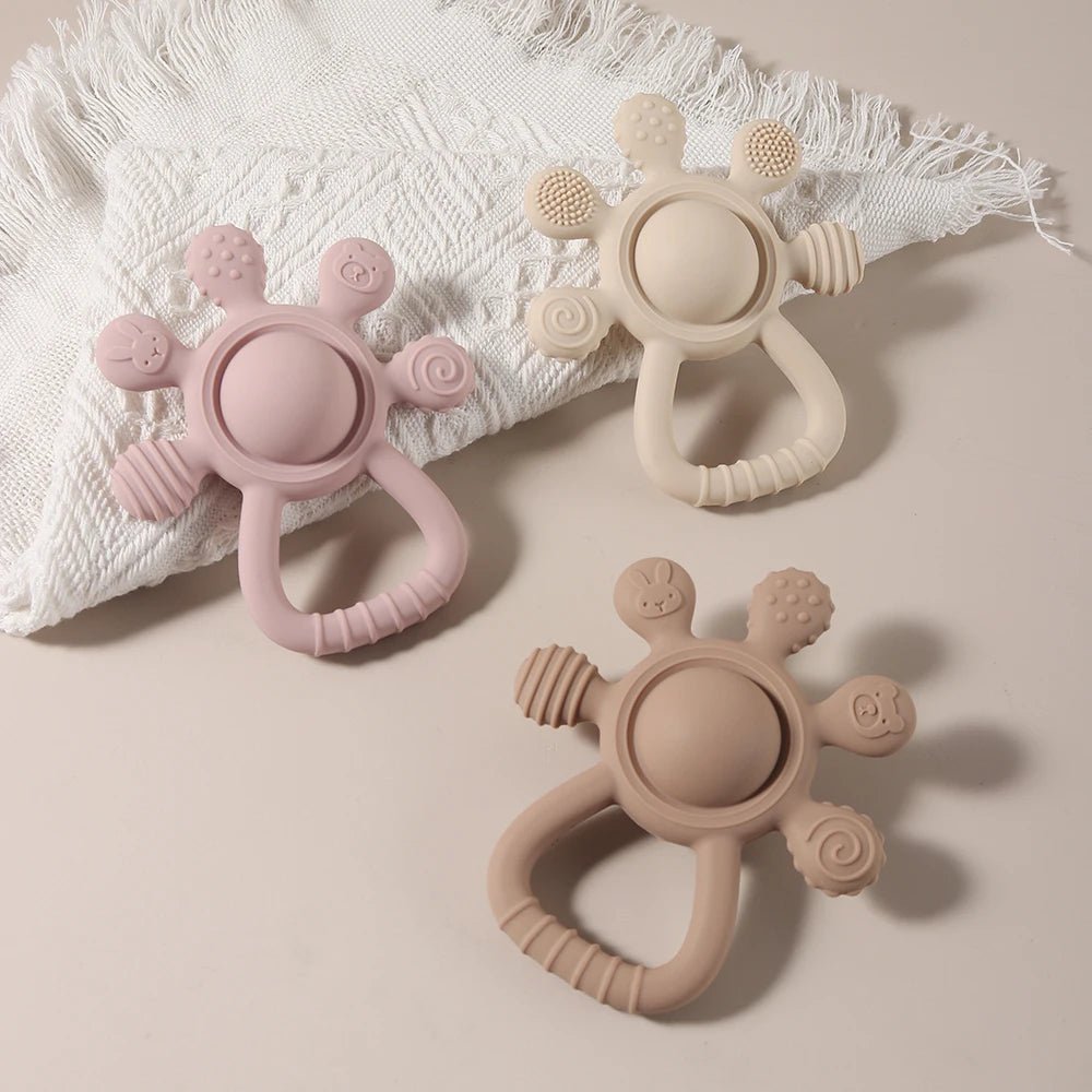 🐰 2025 Silicone Palm Rattle Teether - JOYFULBLOCKS