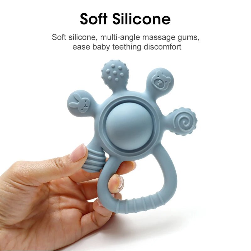 🐰 2025 Silicone Palm Rattle Teether - JOYFULBLOCKS