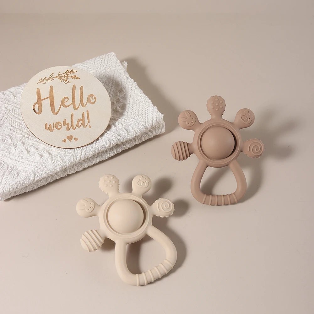🐰 2025 Silicone Palm Rattle Teether - JOYFULBLOCKS