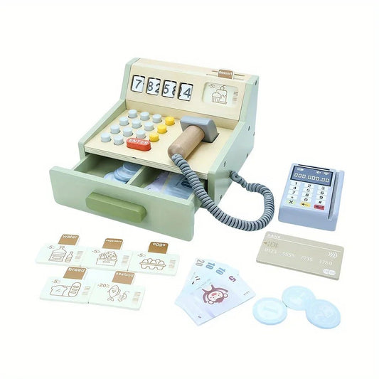 💰 35 - Piece Wooden Cash Register Toy Set - JOYFULBLOCKS