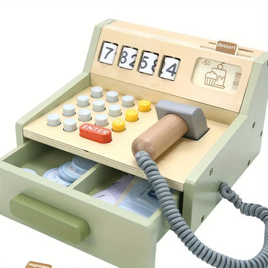 💰 35 - Piece Wooden Cash Register Toy Set - JOYFULBLOCKS