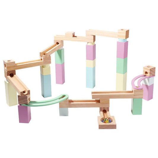 🎢 44 - Piece Colorful Wooden Pinball Track Toy - JOYFULBLOCKS