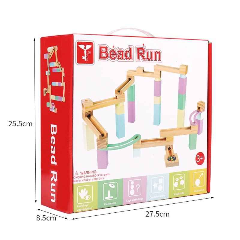 🎢 44-Piece Colorful Wooden Pinball Track Toy - JOYFULBLOCKS