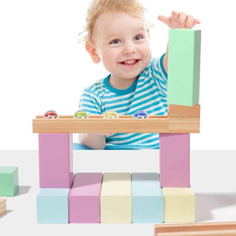 🎢 44-Piece Colorful Wooden Pinball Track Toy - JOYFULBLOCKS