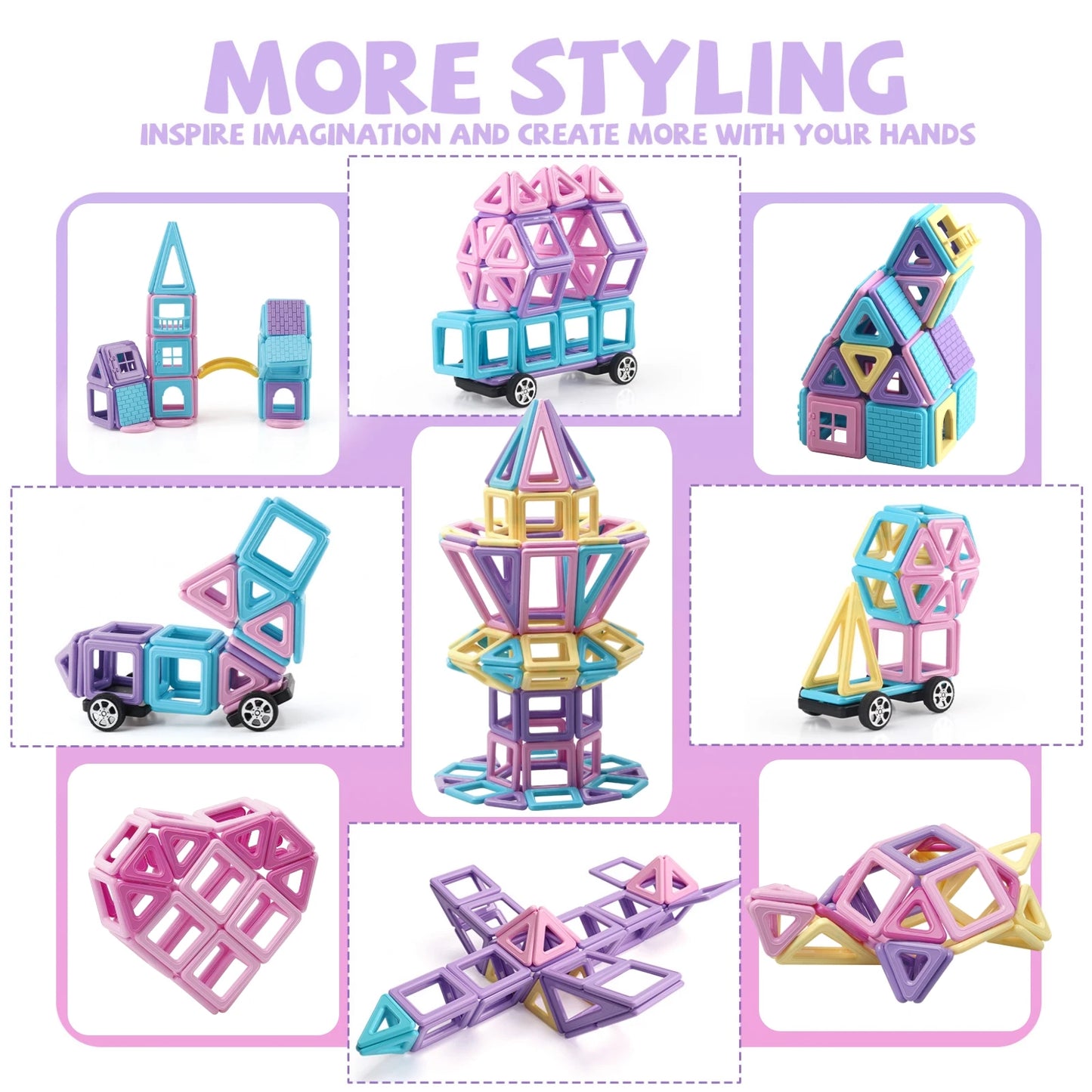 153-Piece Magnetic Building Blocks Set
