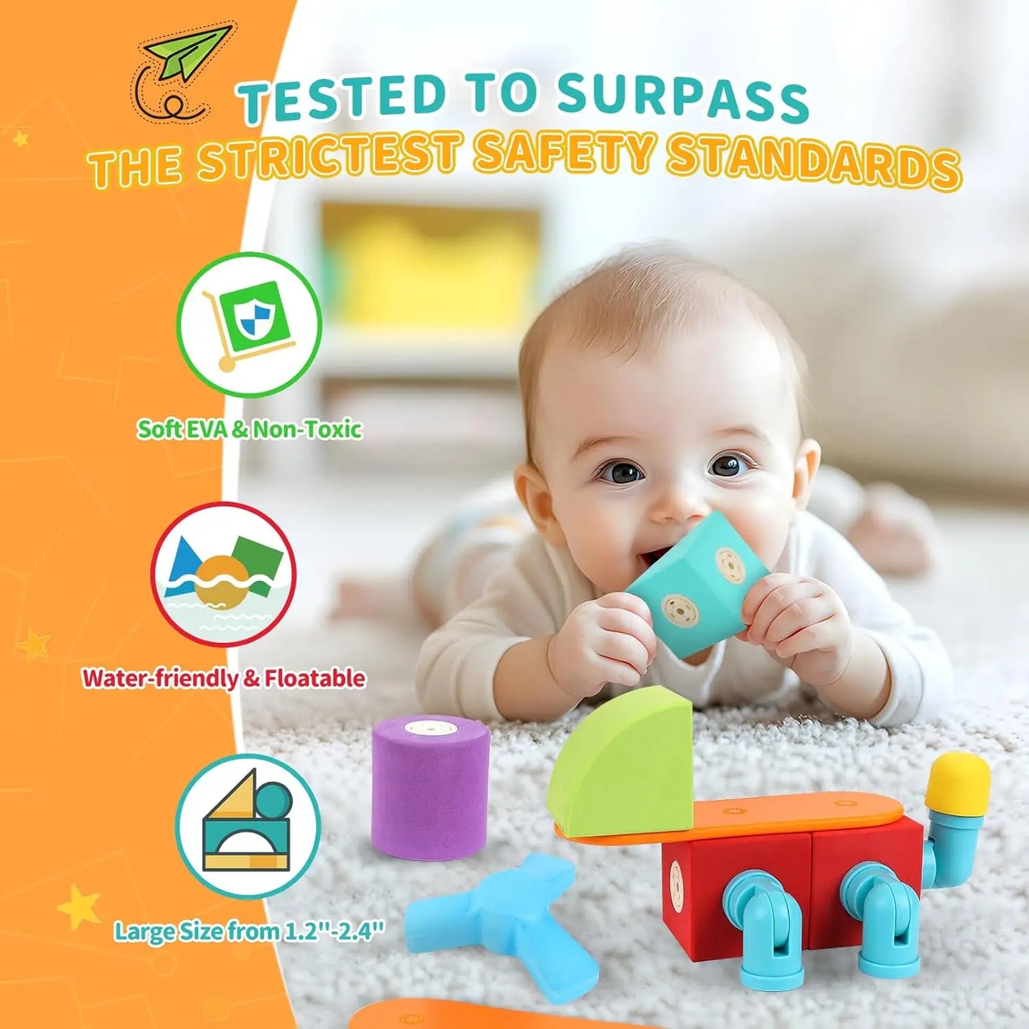 Abigio 40-Piece Magnetic Foam Blocks