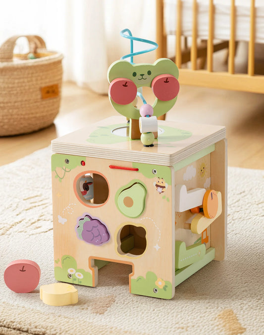 Robotime 9-in-1 Wooden Montessori Activity Cube