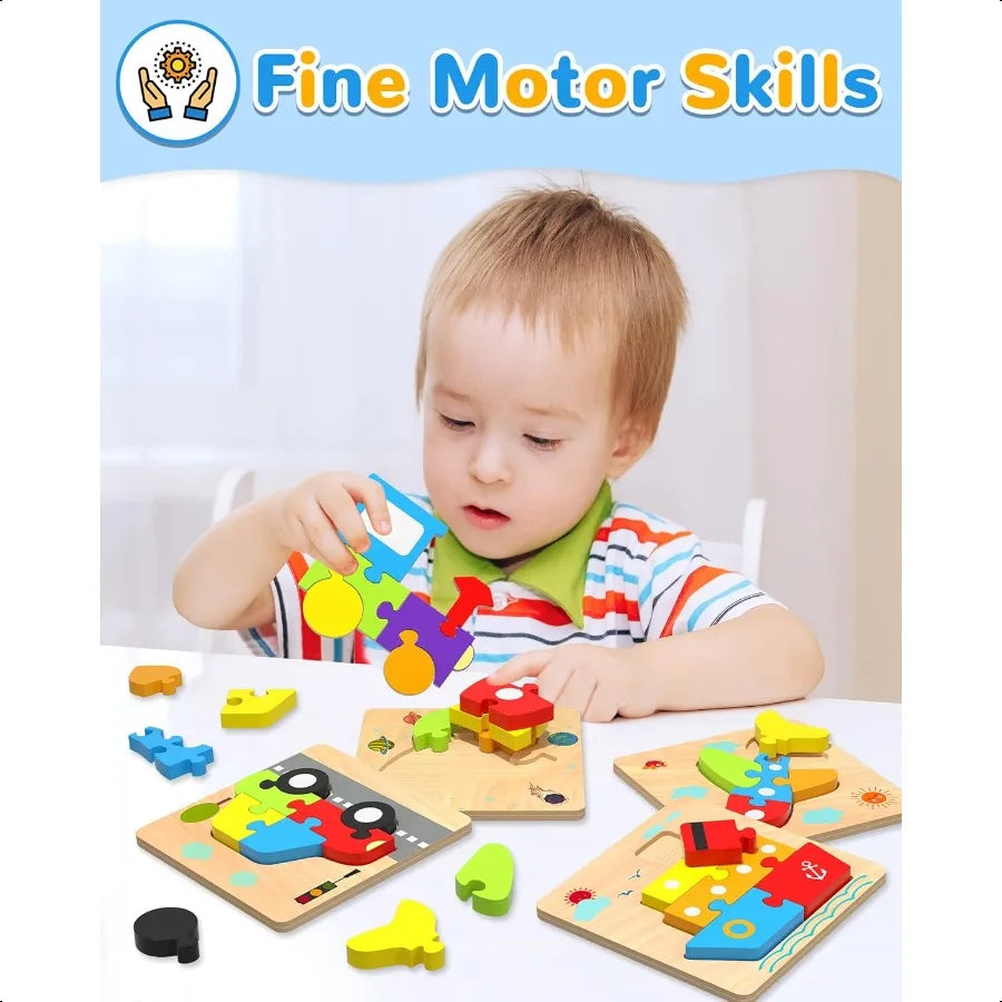 Wooden Vehicle Shapes Puzzle