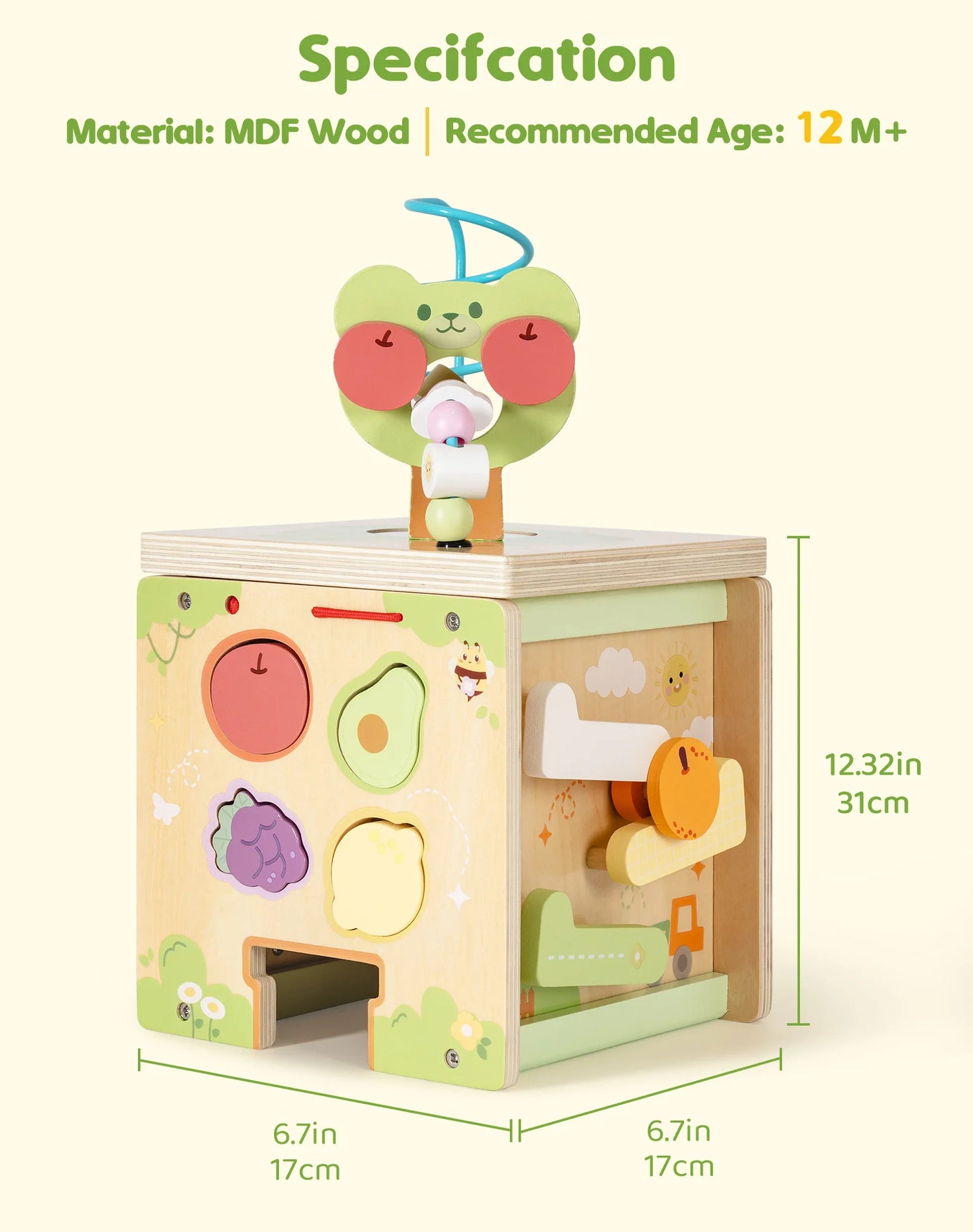 Robotime 9-in-1 Wooden Montessori Activity Cube