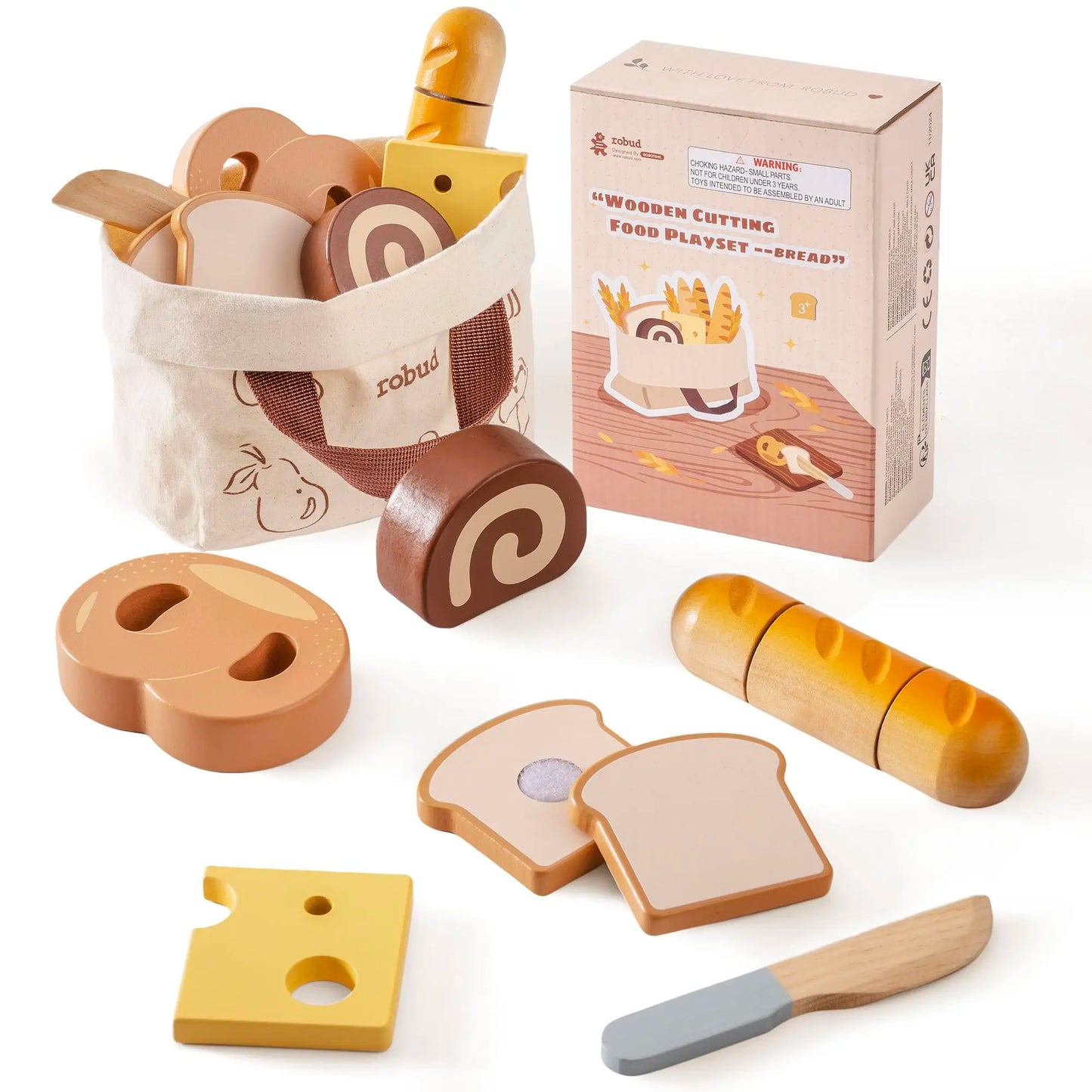 Robotime Wooden Cutting Food Playset