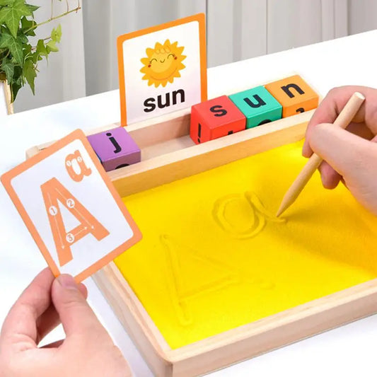 Wooden Sand Tray for Letter Tracing