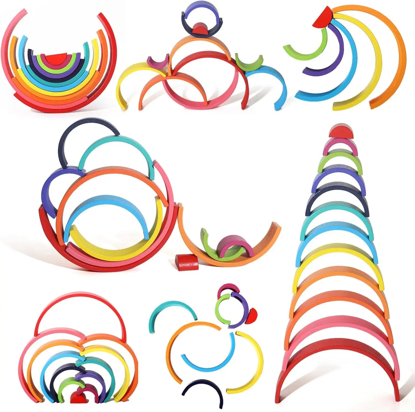 12-Piece Rainbow Arch Building Blocks