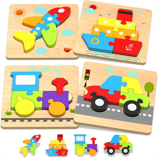 Wooden Vehicle Shapes Puzzle