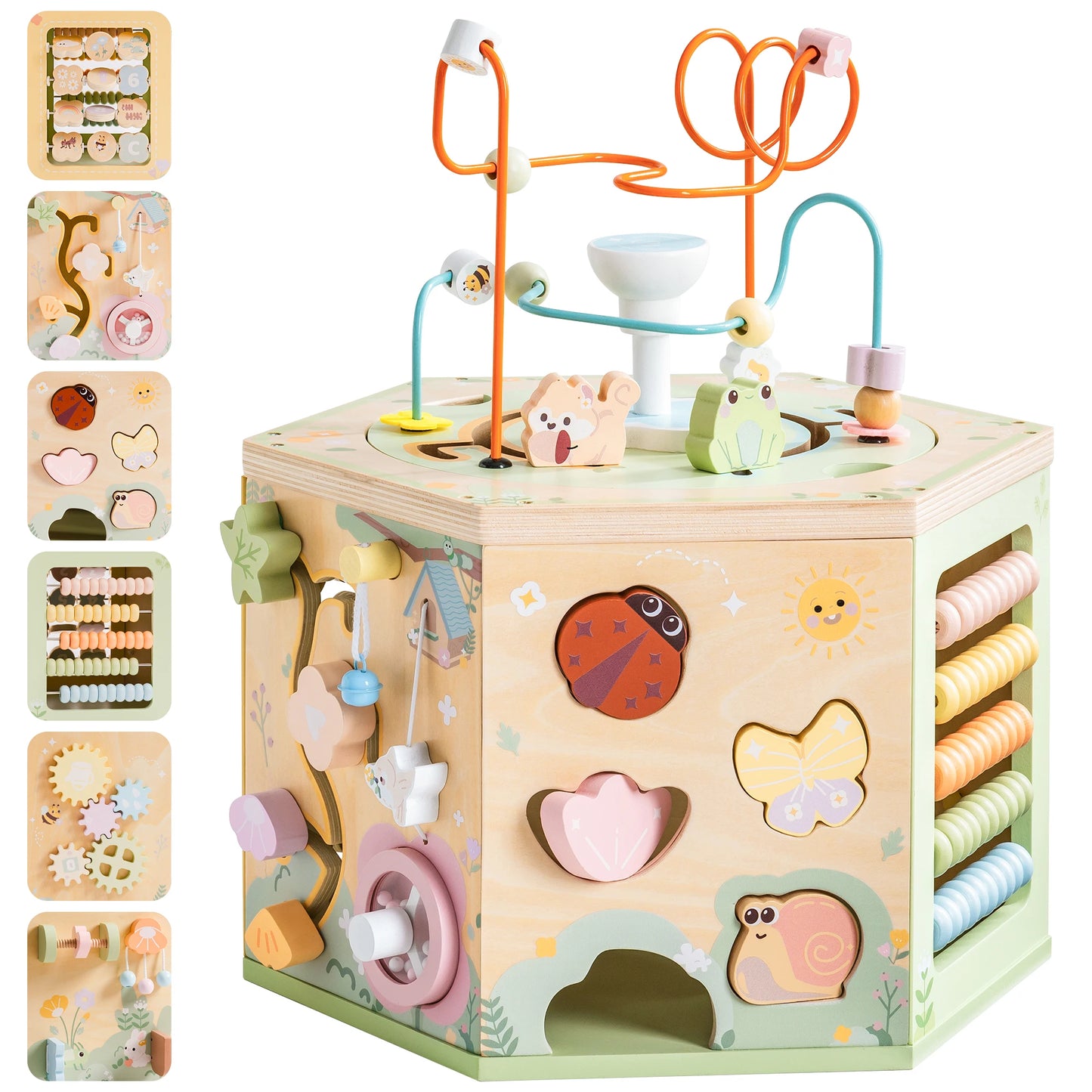 Robotime 9-in-1 Wooden Montessori Activity Cube