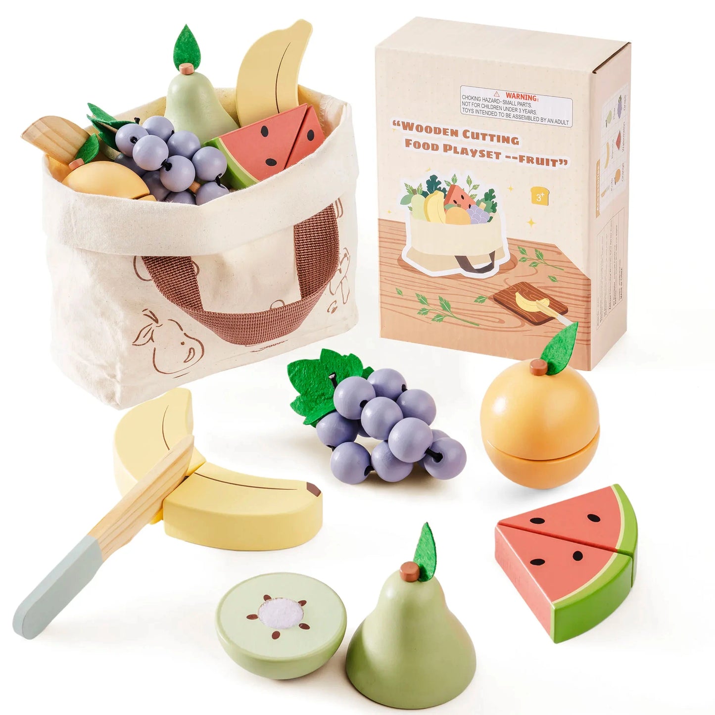 Robotime Wooden Cutting Food Playset