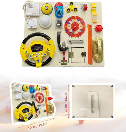 22-in-1 Montessori Wooden Busy Board for Toddlers