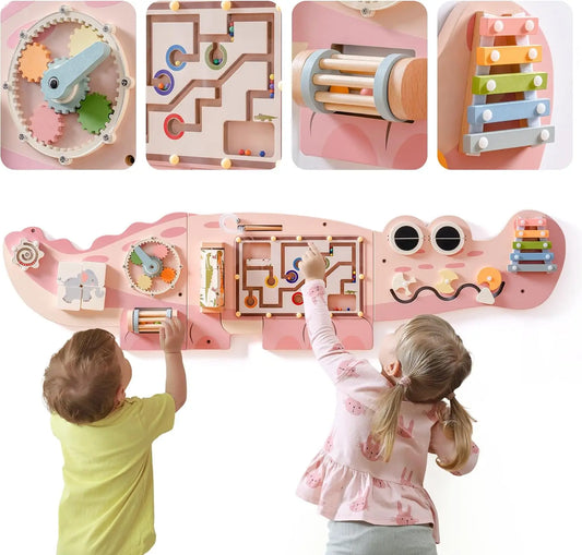 Girls Wooden Wall Mounted Busy Board