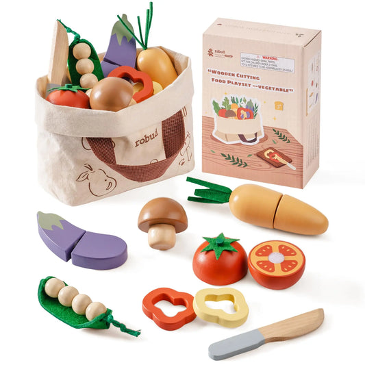 Robotime Wooden Cutting Food Playset