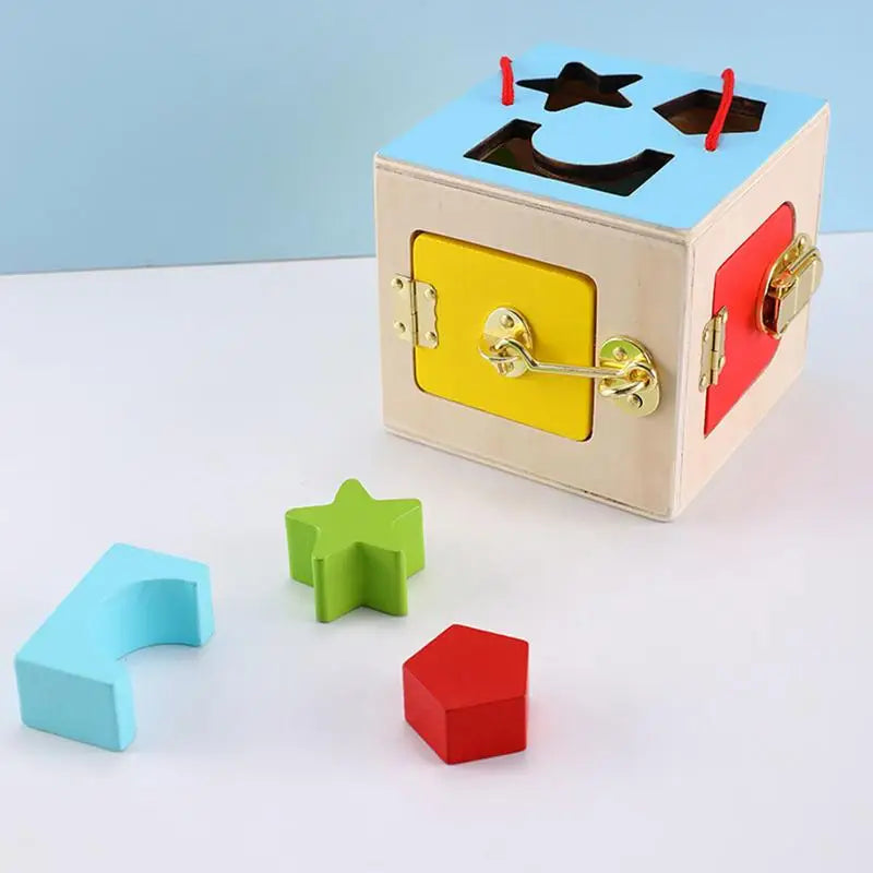Wooden Geometric Lock Box
