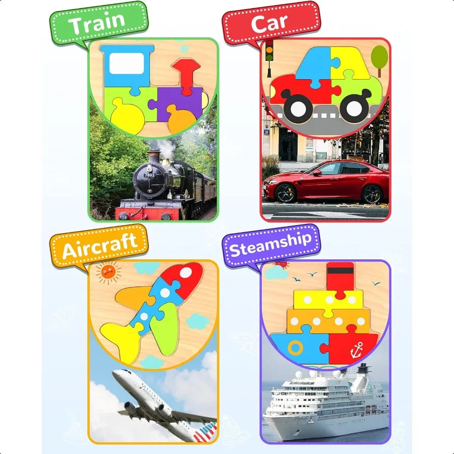 Wooden Vehicle Shapes Puzzle