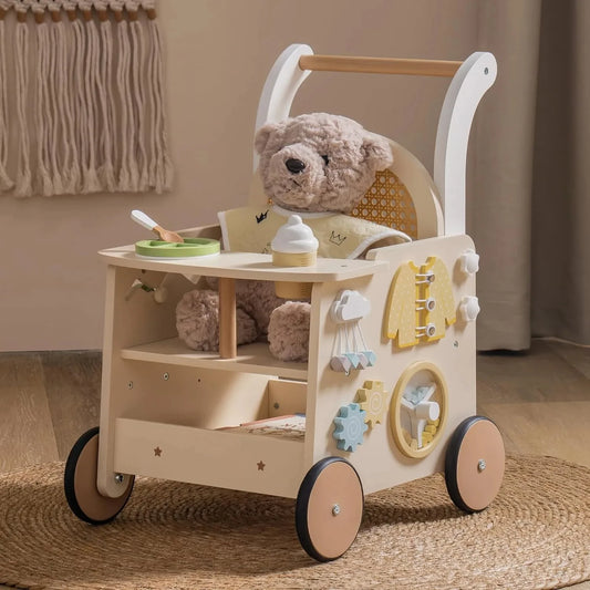Robud Wooden Baby Push Walker-Rattan