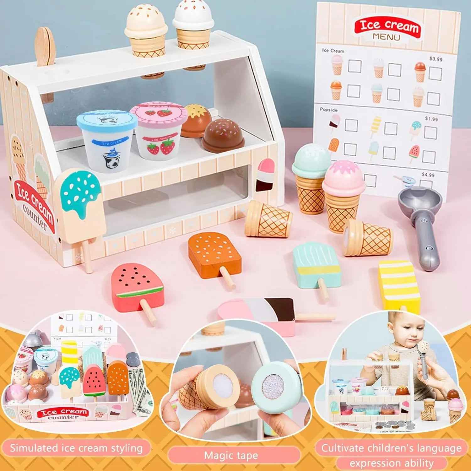 🍦 Ice Cream Counter Playset for Kids - JOYFULBLOCKS