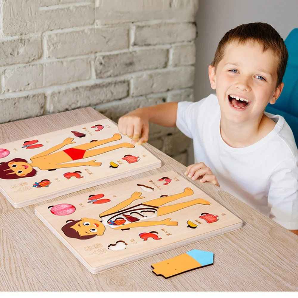 🧠 Montessori Human Body Puzzle Busy Board - JOYFULBLOCKS