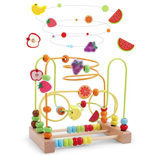 🎢 Montessori Wooden Roller Coaster & Abacus Toy - JOYFULBLOCKS