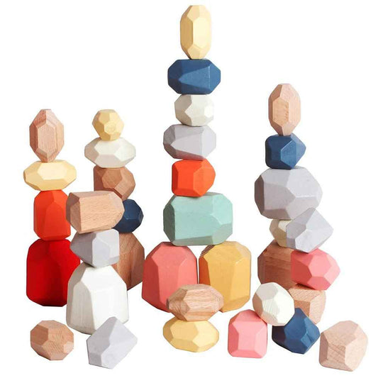 🪨 Montessori Wooden Stacking - JOYFULBLOCKS