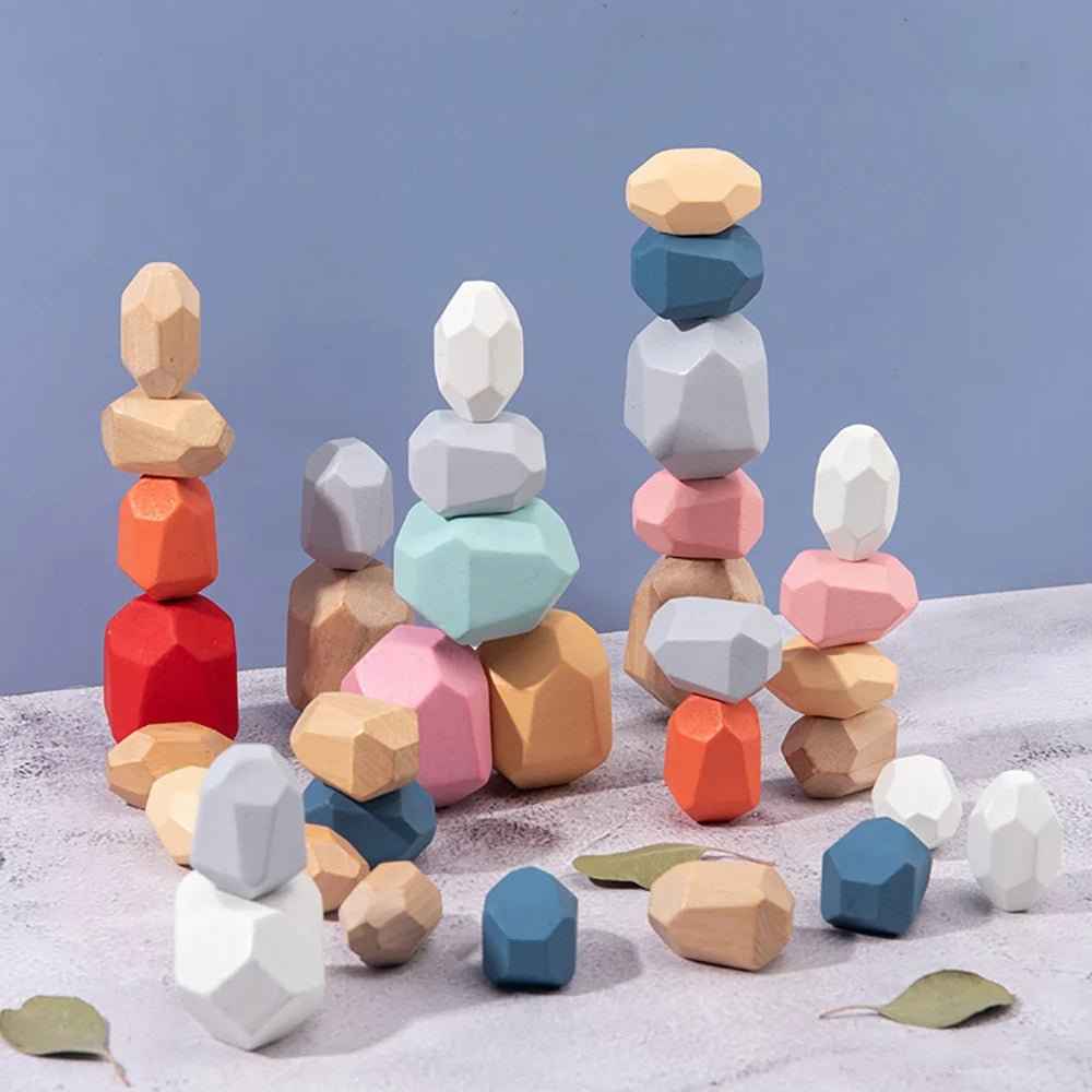🪨 Montessori Wooden Stacking - JOYFULBLOCKS